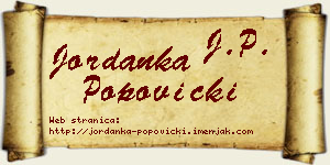 Jordanka Popovicki vizit kartica